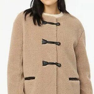 J. CREW FATORY Cashew Teddy Sherpa Toggle Jacket